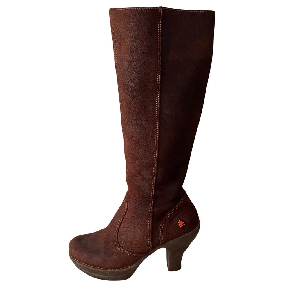 The Art Company Cognac Suede Platform Boots Size 37